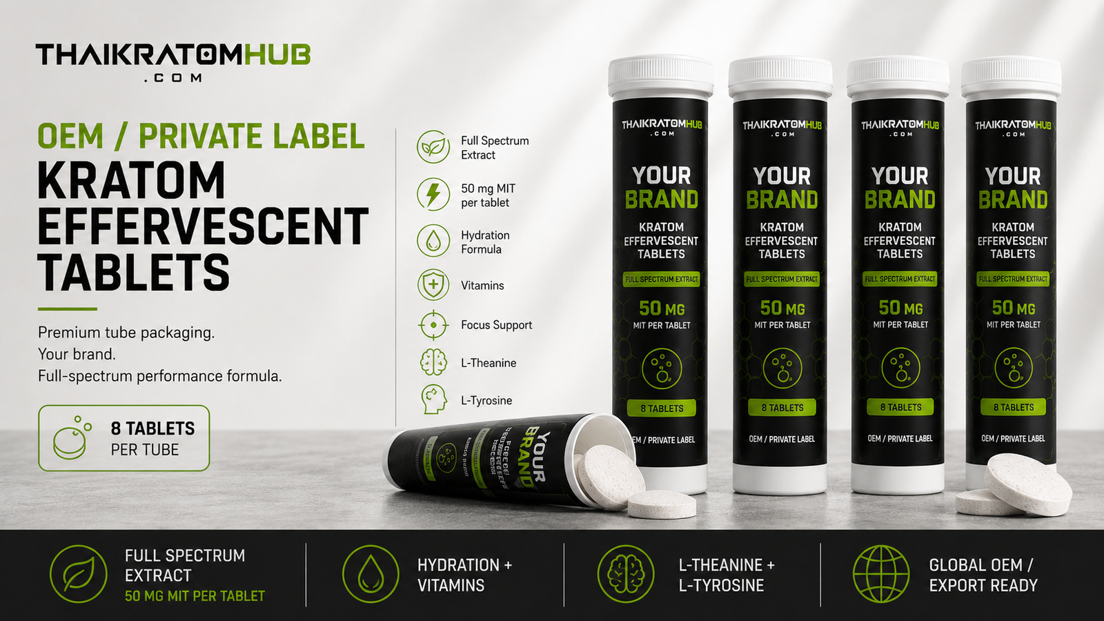 OEM kratom effervescent tablets
